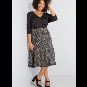 Modcloth Black and White Midi Skirt
